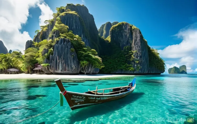 필리핀 관광객 증가 현황 - **Prompt:** A breathtaking panoramic view of El Nido, Palawan, featuring a traditional Filipino "ban...