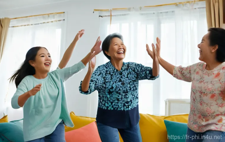 필리핀 소셜미디어 인기 트렌드 - **Prompt:** A multi-generational Filipino family, including grandparents, parents, and children, joy...