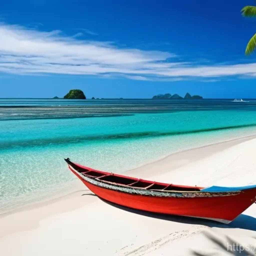 필리핀 비자 발급 절차 - **Prompt 1: Tropical Paradise Getaway**
    An aerial view of a person relaxing on a pristine white ...