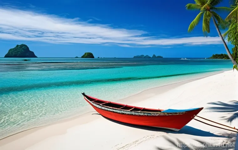 필리핀 비자 발급 절차 - **Prompt 1: Tropical Paradise Getaway**
An aerial view of a person relaxing on a pristine white ...